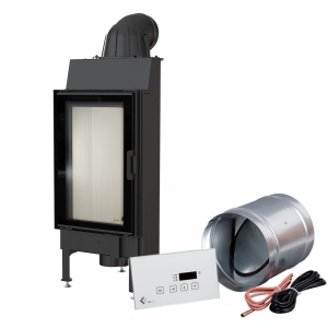 Inteligentny kominek powietrzny stalowy NADIA 9 kW Ø 200 MSK GLASS