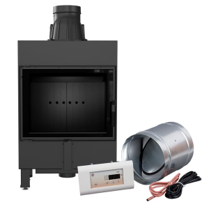 Inteligentny kominek powietrzny LUCY SLIM 8 kW Ø 160 czarne wyłożenie MSK