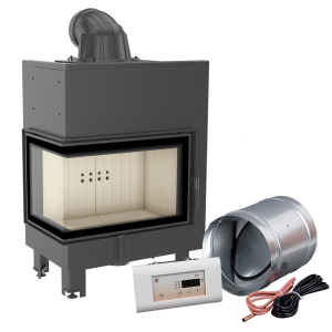 Inteligentny kominek powietrzny stalowy MBM lewy BS 10 kW Ø 200 MSK