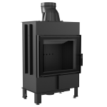 Kominek Lucy 12 Kw Ø 200 Black Podwójna Szyba