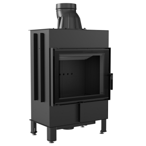 Kominek Lucy 12 Kw Ø 200 Black Podwójna Szyba