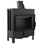 Kominek Powietrzny Stalowy Lucy 14 Kw Ø 200 Black Podwójna Szyba